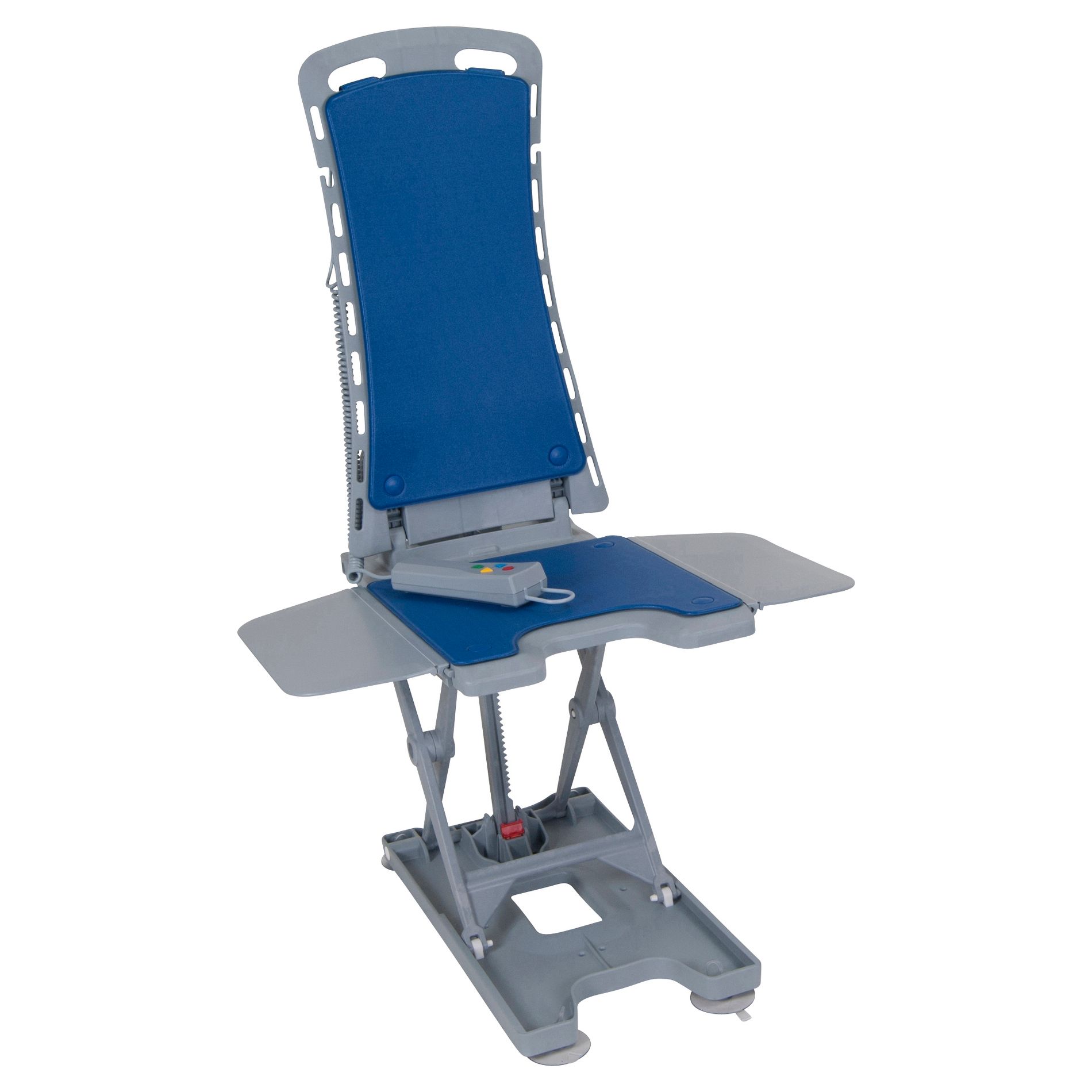 Drive Medical Whisper Ultra Quiet Bath Lift - Reclining Motorized Seat with Floating Remote - Blue