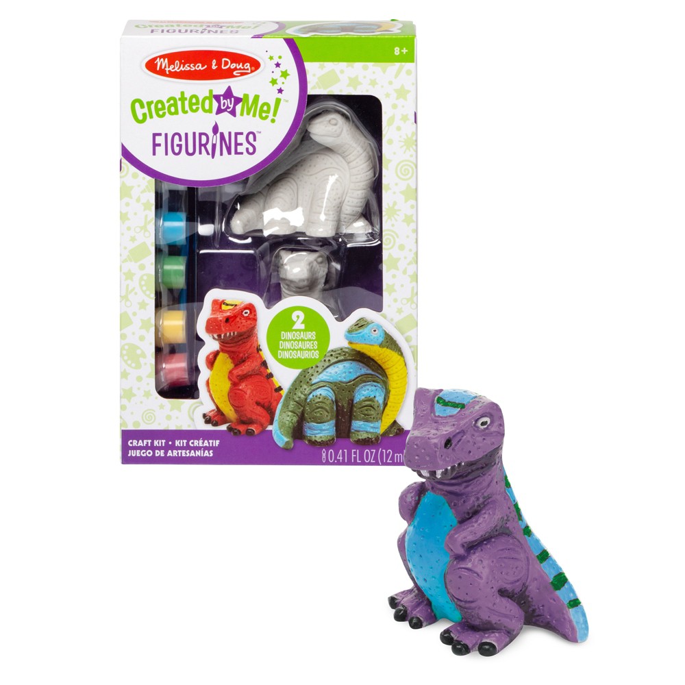 Melissa & Doug Created by Me! Dinosaur Figurines Craft Kit: Includes Instructions, Activity Guide, Figures