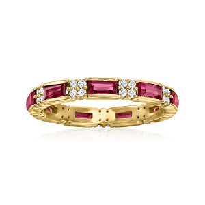 Ross-Simons 1.50 ct. t.w. Rhodolite Garnet and White Zircon Ring in 18kt Gold Over Sterling - 1 of 4