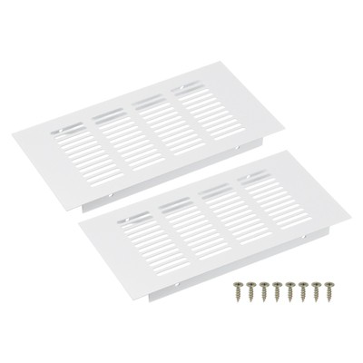 Unique Bargains Aluminum Alloy Cabinet Wardrobe Shoe Closet Rectangle Ventilation Grilles 2 Pcs