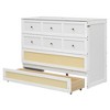 Polibi Full‑Size Murphy Bed with Rattan Front & Hidden Drawer Storage - 3 of 4