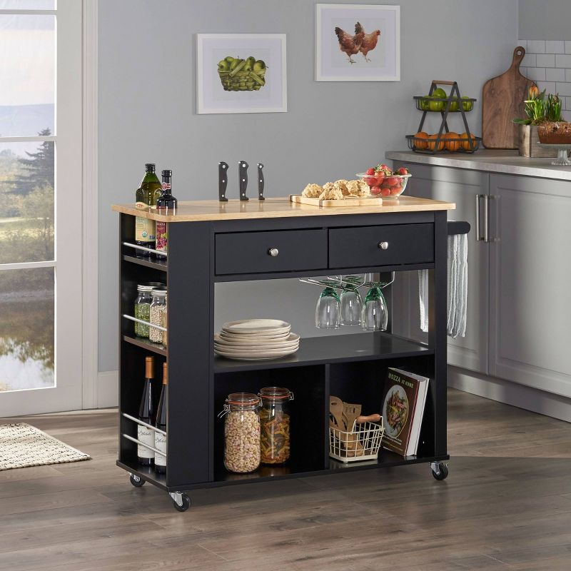 Cato Kitchen Cart Black - Christopher Knight Home, 3 of 8