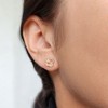 Adornia 14k Rose Gold Plated Button Clover CZ Halo Stud Earrings - 2 of 4