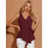 Allegra K Women's Summer Sleeveless V Neckline Wrap Tie Waist Tops - 4 of 4