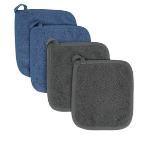 John Ritzenthaler Co. Ritz Variety 4-Pack Terry Pot Holder Set, Federal Blue/Graphite - 1 of 4