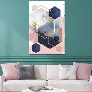 iCanvas Abstract Navy Blush Gold I by Urban Epiphany Canvas Print Wall Art - 1 of 3