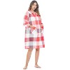 Casual Nights Women's Floral Snap Front Flannel Duster Long Sleeve Lounger Dress - 3 of 4