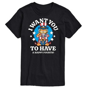 Men's - Garfield - Want You To Have A Happy Fourth Short Sleeve Graphic T-Shirt - 1 of 4