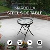 Four Seasons Courtyard Marbella 16 Inch Foldable All Weather Steel Round Outdoor Side and End Table for Patios, Gardens, and Balconies, Black - 2 of 4