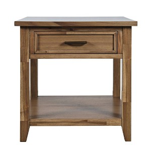 Jofran,Claremont Transitional Rustic Wood USB Charging End Table with Storage - 1 of 4