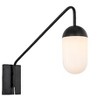 Elegant Lighting Kace 1 light Black and frosted white glass wall sconce - 4 of 4