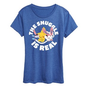 Women's - Pokémon - The Snuggle Is Real Pikachu and Sylveon Short Sleeve Graphic T-Shirt - 1 of 4