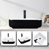 20'' Black and White Ceramic Rectangular Vessel Sink with Black Faucet - 2 of 4