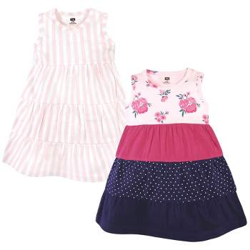 Hudson Baby Baby Girls Cotton Dresses, Pink Navy Floral