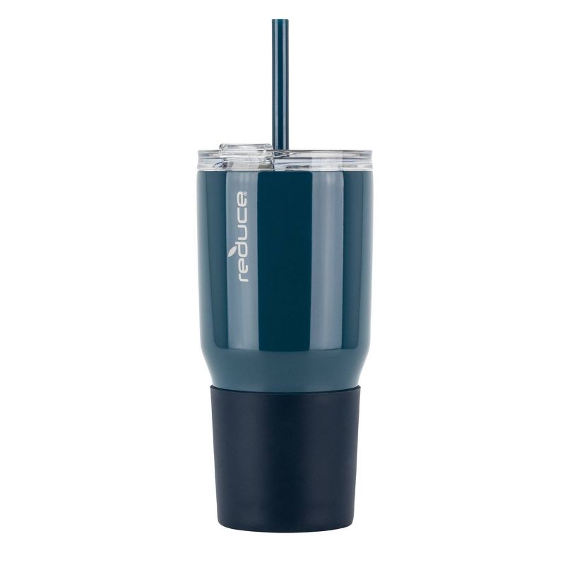 Reduce Cold1 34oz Insulated Stainless Steel Straw Tumbler with Silicone Grip Dark Web, 3 of 10