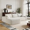 TiramisuBest 107" Cloud Sectional Couch with L-Shaped Chaise, Modern Modular Deep-Seat Sofa, Plush Corduroy Upholstery, No Assembly, White - 3 of 4
