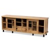 Walda Wood 2 Drawer TV Stand for TVs up to 65" Oak Brown/Black - Baxton Studio - 3 of 4