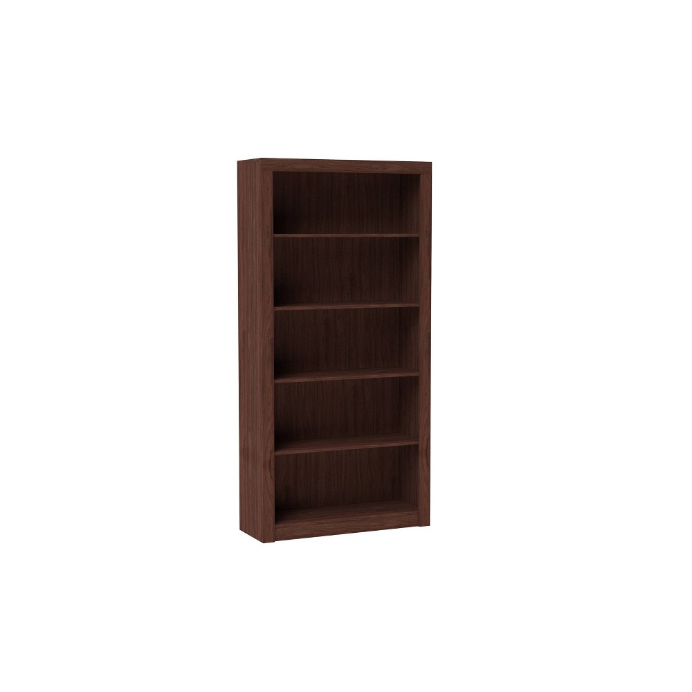 Photos - Wall Shelf 71.85" Olinda 5 Shelf Bookcase Nut Brown - Manhattan Comfort
