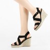 Allegra K Women's Espadrille Ankle Strap Crisscross Strap Wedges Sandals - 2 of 4