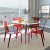 LeisureMod Murray Waterfall Edge Design Plastic Dining Chair, Set of 4 - 2 of 4