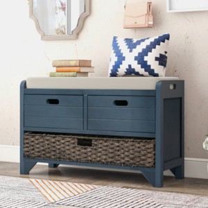 Assembled Storage Bench with Cushion, Multi-functional Storage Bench,Shoe Bench for Entryway, Mudroom, Hallway, and Bedroom-Maison Boucle - 1 of 4