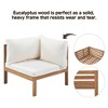 Whisen Acacia Wood Outdoor Sofa Set with Water-Resistant Cushions - 3 of 4