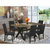 HomeStock 7-Piece Natural Oak Finish Solid Wood Top Dining Table with 6 Chairs - 2 of 4