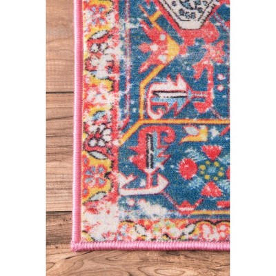 Elysian Red Synthetic 5' 5" x 8' Easy-Care Area Rug