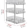 2 Tier/3 Tier Bathroom Storage Organizer with Dividers, Pull Out Counter Organizer, Clear Under Sink Organizers for Kitchen Pantry Cabinet Transparent - 2 of 4