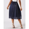 Allegra K Women's Pleated Elastic Waist Casual Accordion Midi Skirt - 3 of 4