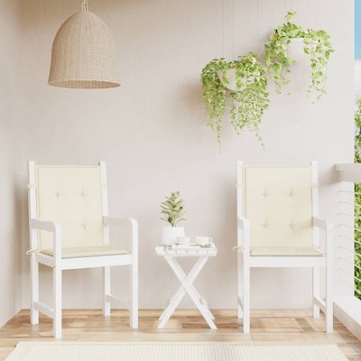 vidaXL Lowback Chair Cushion Set of 2 Cream Oxford fabric (100% polyester)