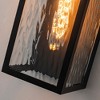 ALOADECOR H13" Modern Black Outdoor Wall Sconce with Water Ripple Glass and Dusk to Dawn Sensor Open Bottom Waterproof Porch Light Fixture - 3 of 4