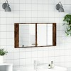 vidaXL LED Mirror Cabinet Smoked Oak Engineered Wood, Acrylic Medium - 3 of 4