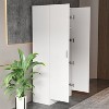 FUFU&GAGA Modern Double Door Wardrobe with Hanging Area Multiple Storage Space White - 2 of 4