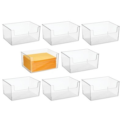 mDesign Plastic Home Office Storage Desk Organizer Bin - 12 x 10 x 8