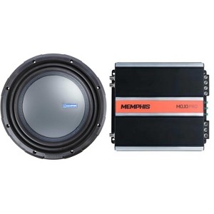 Memphis Audio M71012 M7 Series 10" component subwoofer with selectable 1- or 2-ohm impedance with MJP750.1 Monoblock Subwoofer Amplifier - 750 Watt... - 1 of 4
