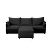 NicBex 93.7 Inch L-Shaped Sectional Sofa,3-Seat Couch with Movable Ottoman and 2 Pillows for Living Room,Bedroom - 3 of 4