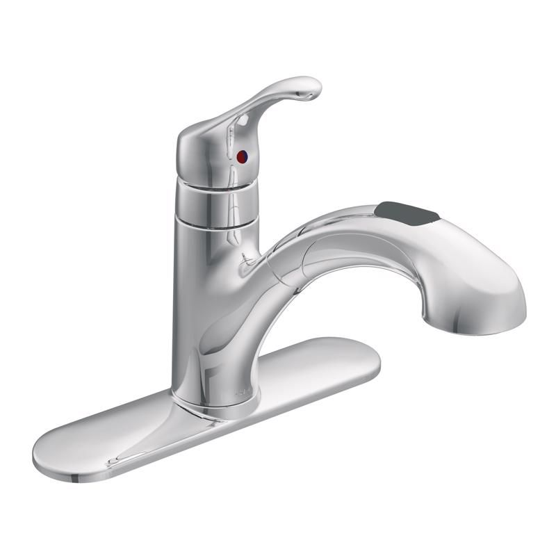 Moen Renzo One Handle Chrome Pull-Out Kitchen Faucet, 1 of 2