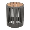 VYNXARIA 15"Weather-Resistant Outdoor Coffee Table - Rattan Rope & Acacia Wood for Patio, Balcony & Garden - Stylish Gray & Natural Iron Design - 4 of 4