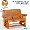 VINGLI Outdoor Glider Chair Wood Patio Glider with Cup Holder, Porch Glider with Smooth Rocking Mechanism - 4 of 4