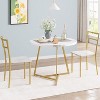 Jojoka 3-Piece Dining Table Set for 2, Small Round Dining Set with 2 Upholstered Chairs - 3 of 4