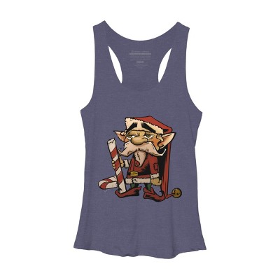 Women's Design By Humans The Candy Cane Elf By HawksAerie Racerback Tank Top