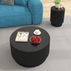 GlasFlength Coffee Tables, Round Coffee Table with Integrated Display Shelf, Perfect for Socializing, Elegant and Functional, Black, 30"*30"*16" - 3 of 4