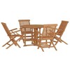 vidaXL Outdoor Dining Set Natural Teak Solid Teak Wood Medium Foldable - 3 of 4