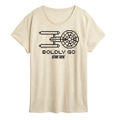 Women's - Star Trek - Boldly Go Pixelated Ship Short Sleeve Graphic T-Shirt