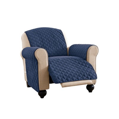 Collections Etc Ultra Reversible Furniture Cover Protector Recliner Navy/Blue