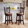 Tangkula 26" Counter Height Swivel Bar Stools Set of 2 w/Back & Faux Leather Seat - 2 of 4