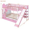 VYNXARIA Full-Over-Full Castle Bunk Bed with Slide - Enchanting Pink Design - 3 of 4