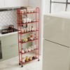 6 Tier Slim Rolling Storage Cart, Metal Mobile Shelving Unit, Lockable Utility Cart with Basket for Kitchen Bathroom Laundry Narrow Places - 2 of 4