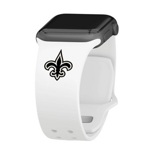 NFL New Orleans Saints Apple Watch Compatible Silicone Band - White - 1 of 3